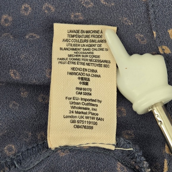 Free People Modern Kimono Maxi Dress Boho V Neck Blue Lace Up Tassels Size 4 - Picture 8 of 9